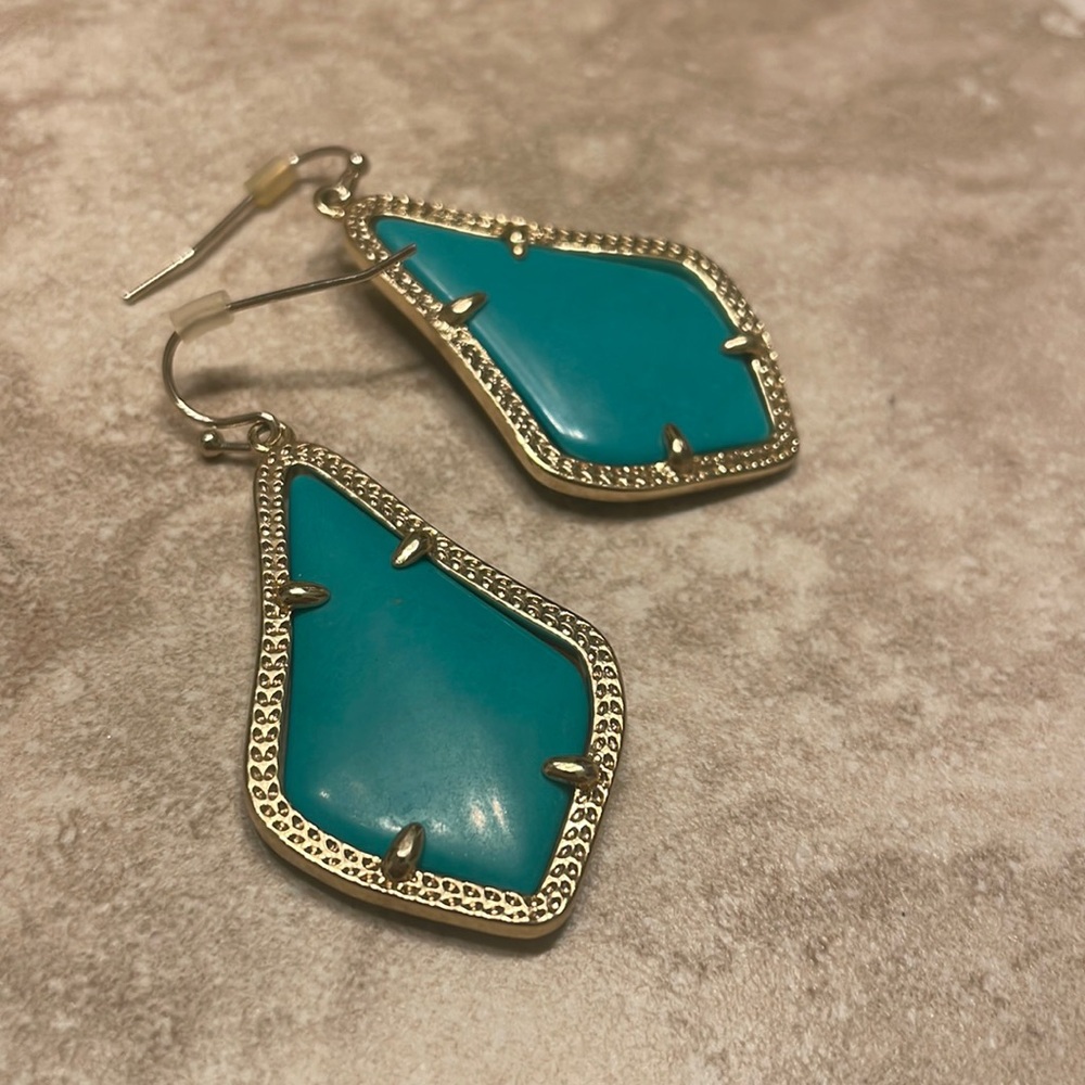 Kendra Scott Alex Gold Drop Earrings in Teal